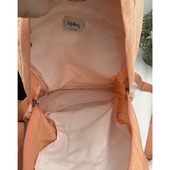 Kipling Nylon Seoul Challenger Peachy Coral BP4227 Monkey Fob Medium Backpack - Picture 4 of 16